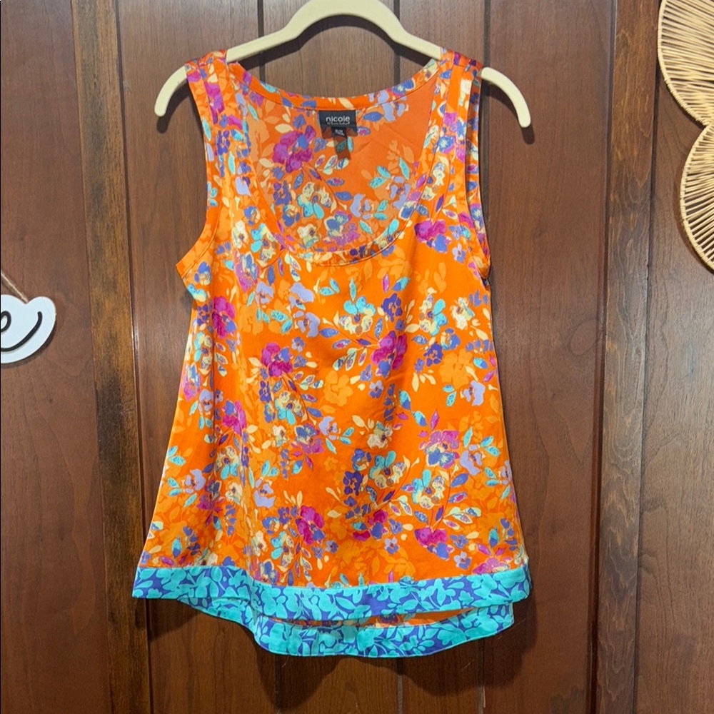 Nicole Orange and Purple Sleeveless Tank Top
